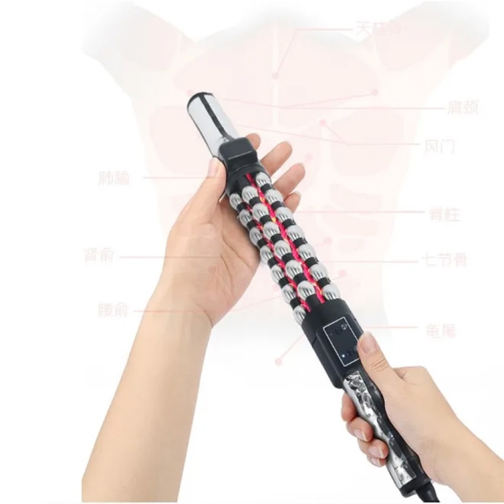 Electronic Vibration Fitness Body Far Infrared Heat Massager Inner Ball Roller Stick
