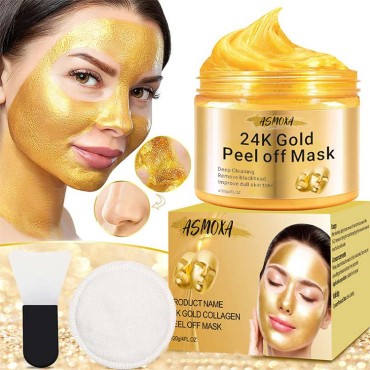 24K Gold Mud Anti Acne Black Head Remove Peel Off Facial Mask